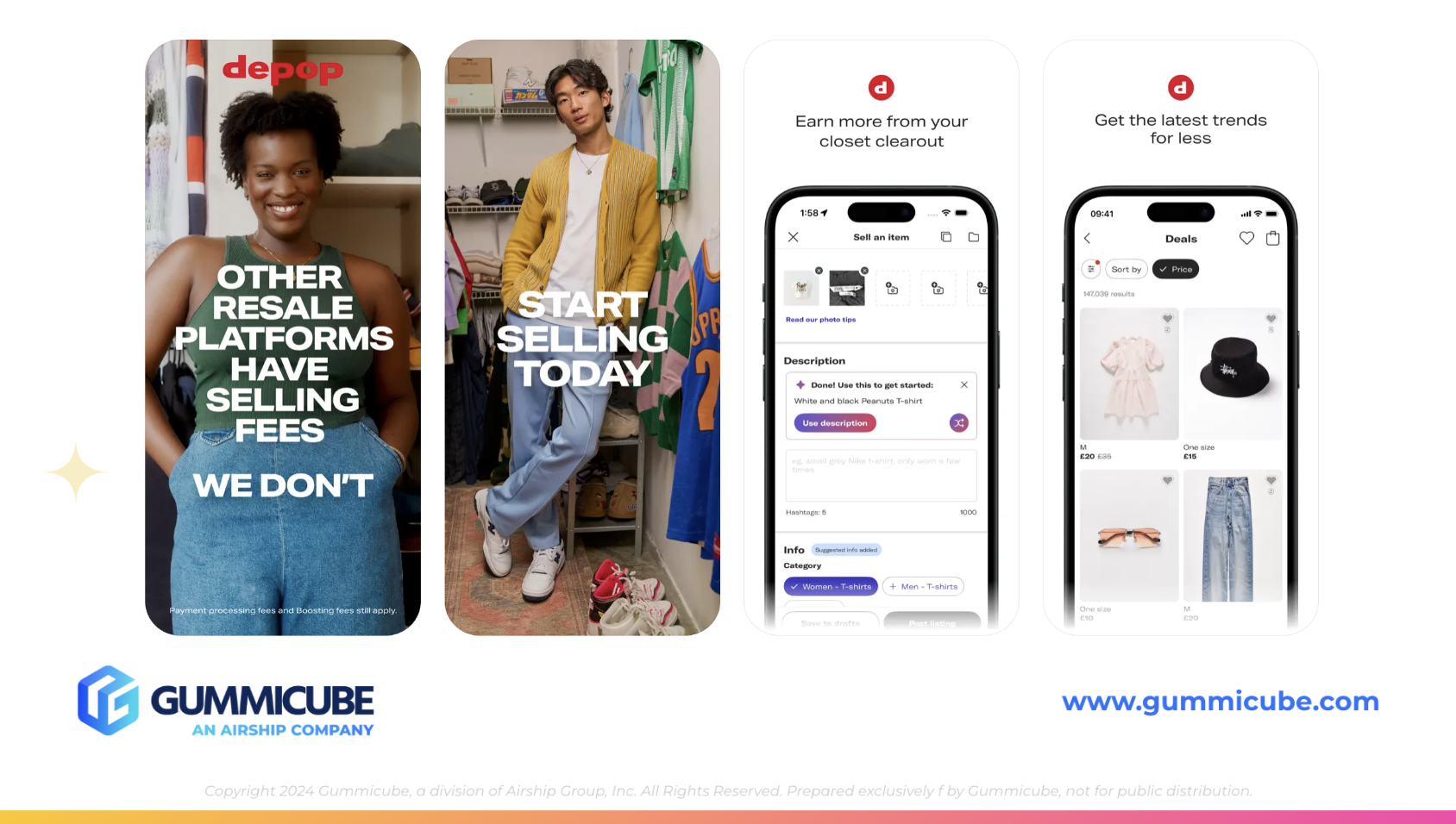 Depop's iOS Screenshots