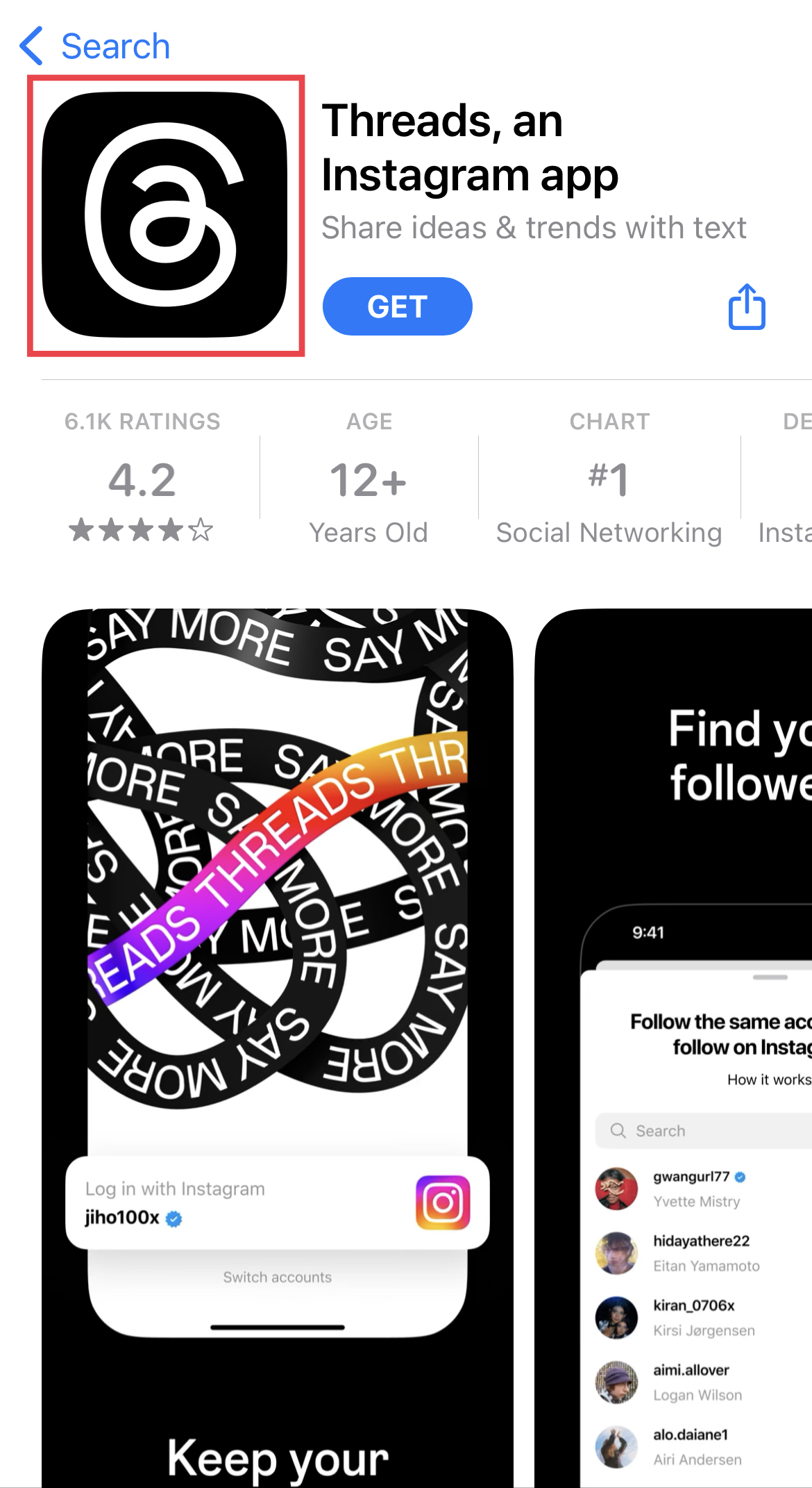 Threads App Store Icon threads apple app store icon highlighted