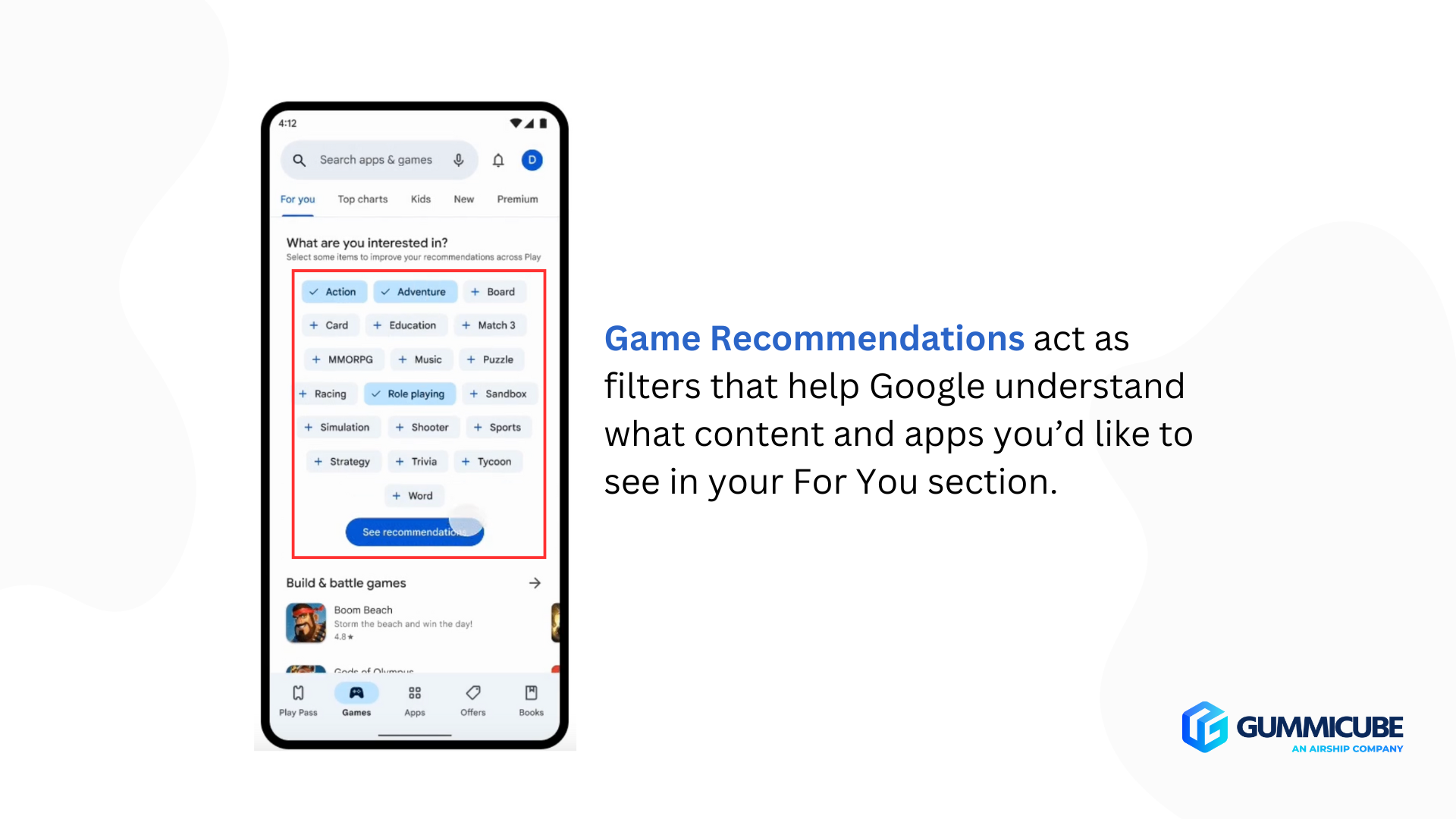 Google Play Game Recommendations google play personalized game recommendations