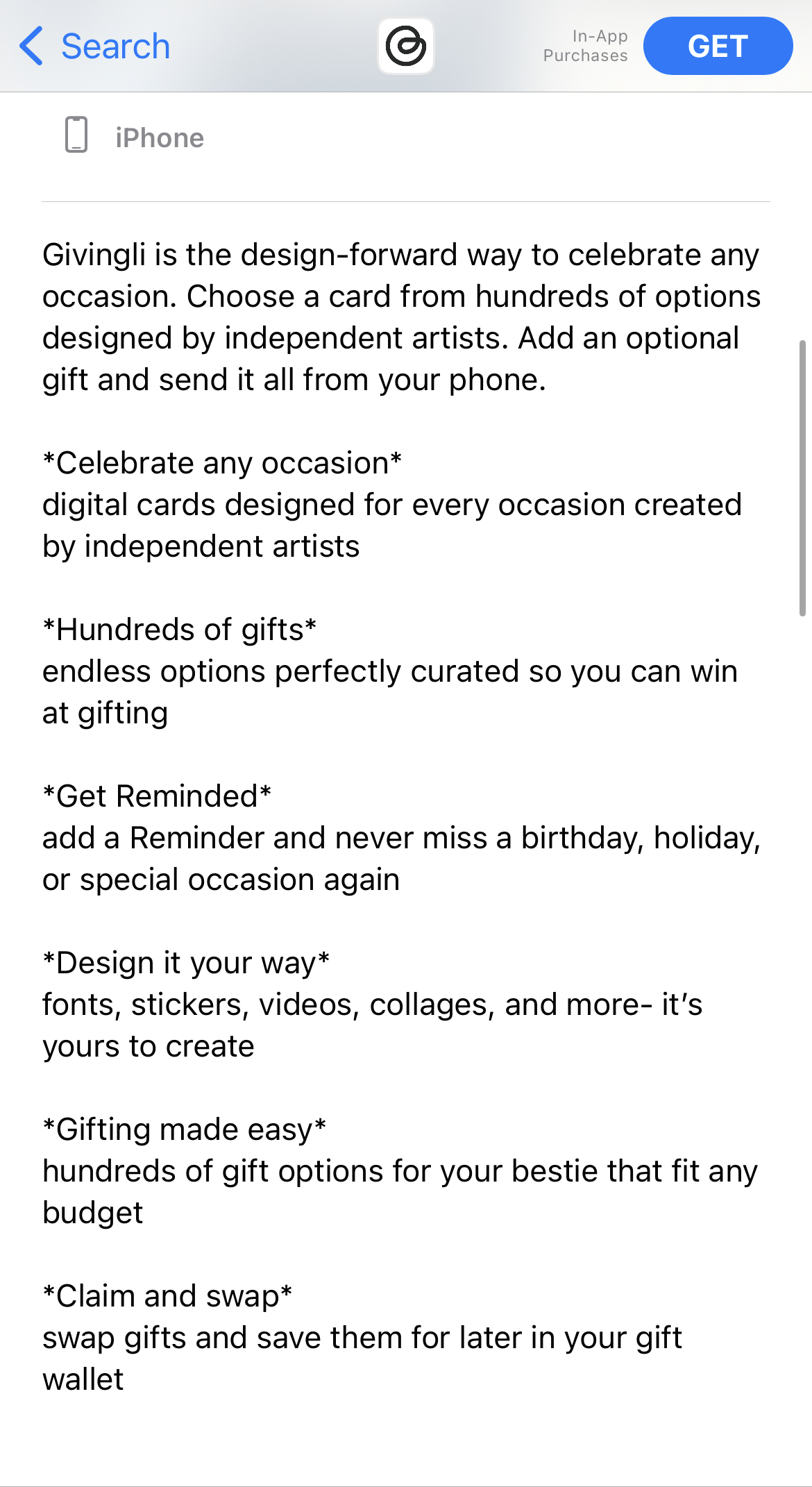 Givingly Apple App Store Description givingli apple app store description
