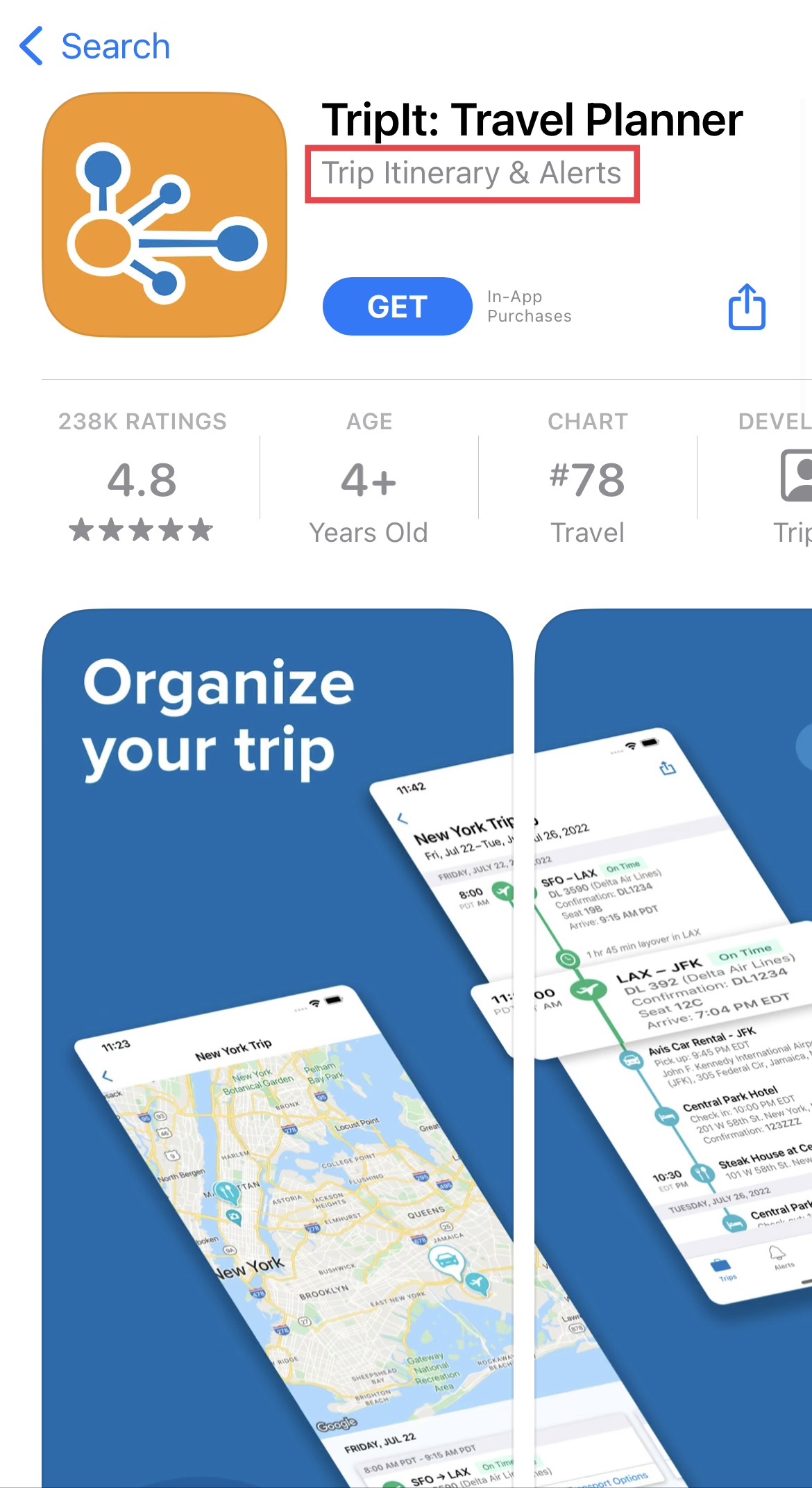 TripIt App Store Subtitle tripit app store subtitle