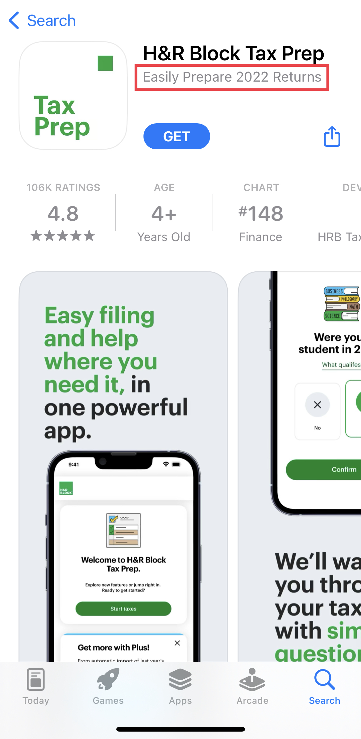 H&R Block App Store Subtitle h&r block app store subtitle