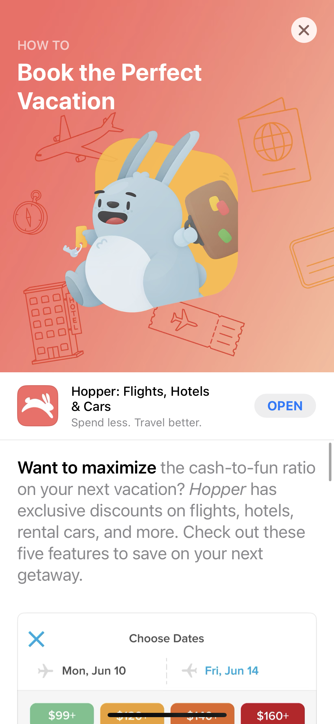 Hopper Flight App Today Tab hopper flight app app store today tab