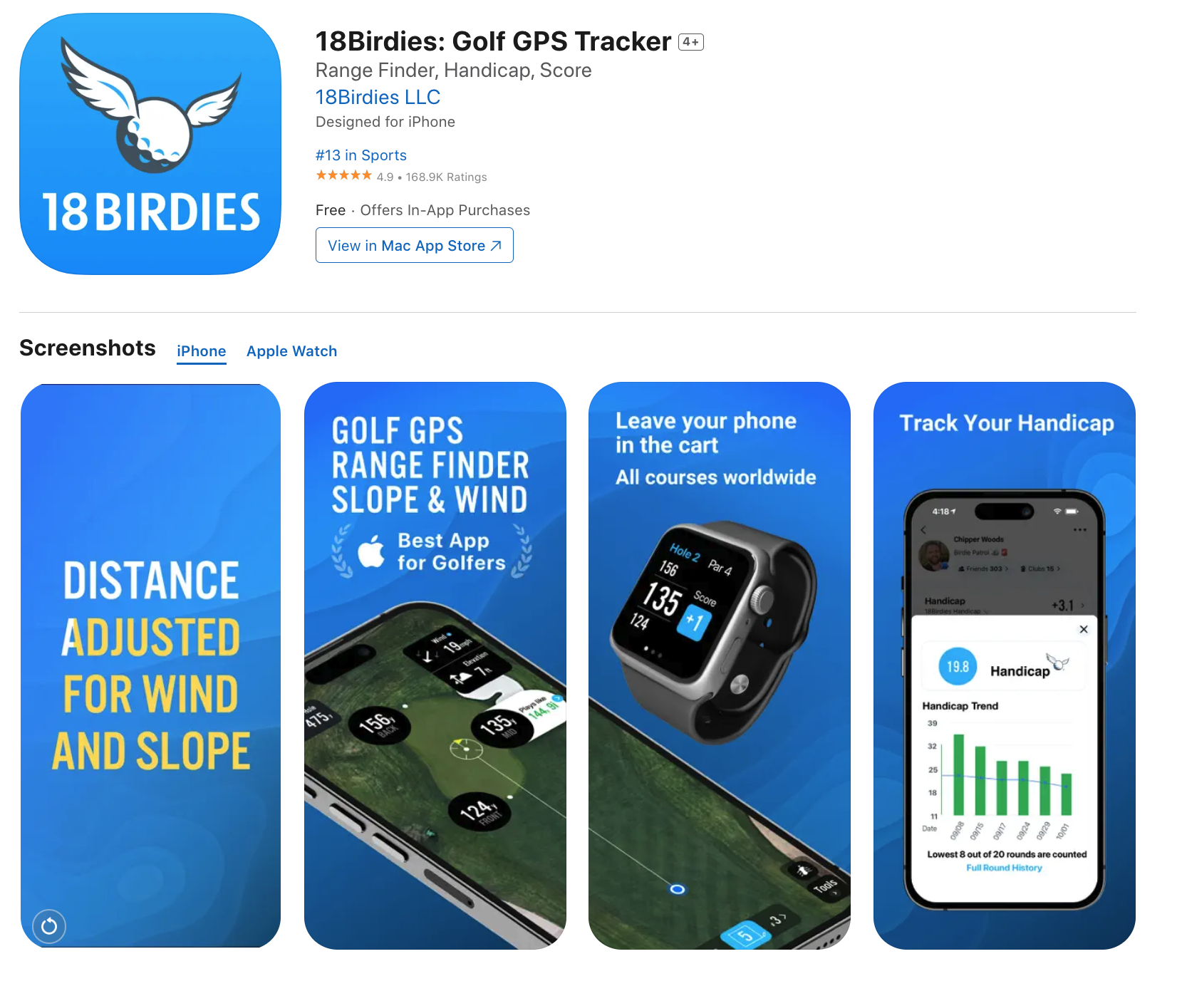 18Birdies landing page ios store Image of 18Birdies landing page ios store