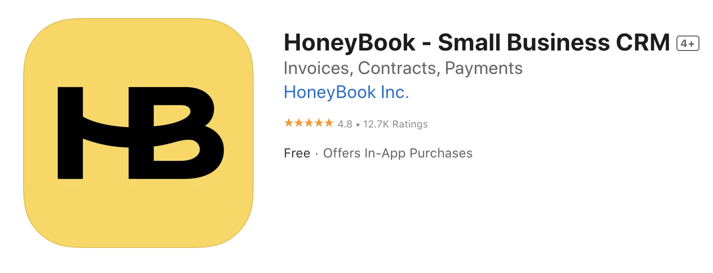 Honeybook ios app store metadata