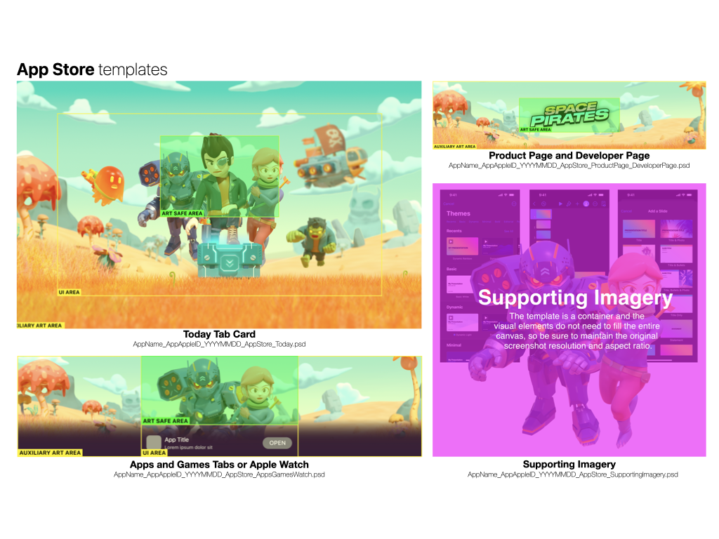 App Store Promotional Artwork Templates app store promotional asset templates