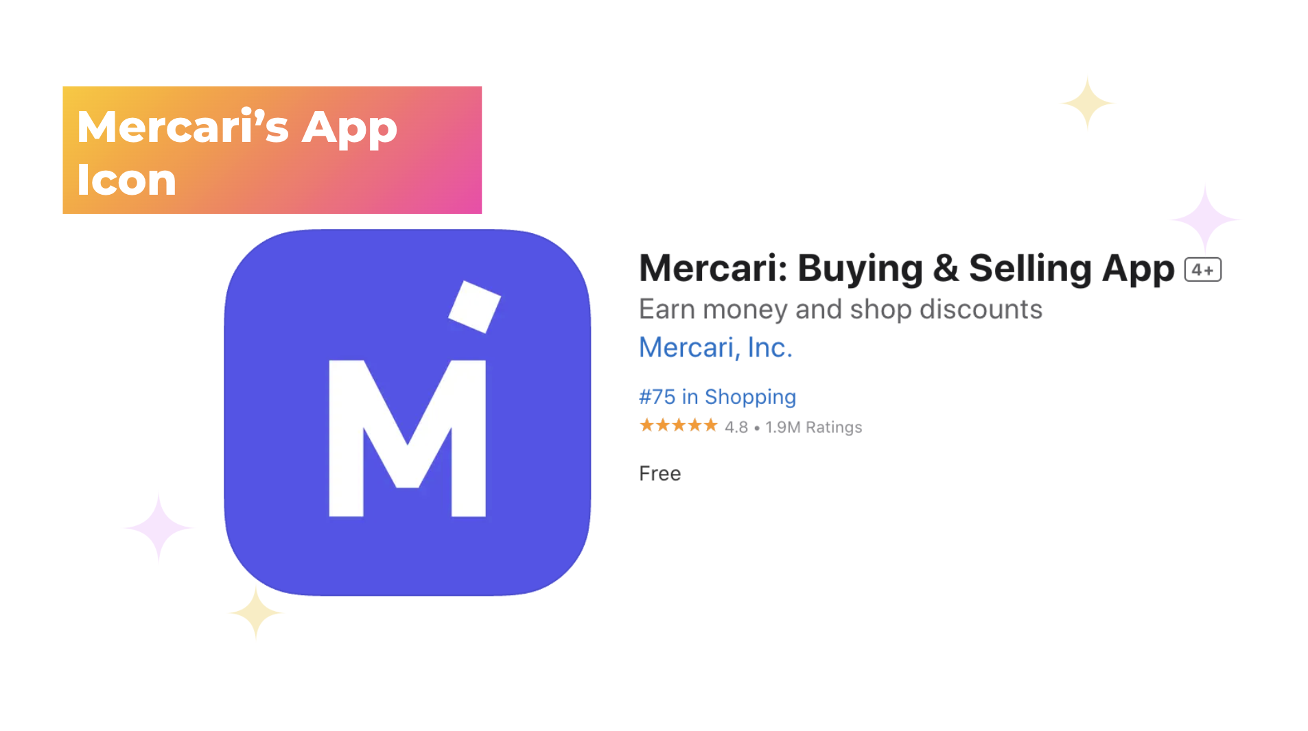 Mercari's app title and subtitle
