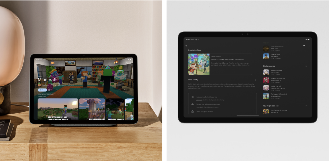 New Google Play Store Layout for Tablets google play store new tablet format vs old tablet format