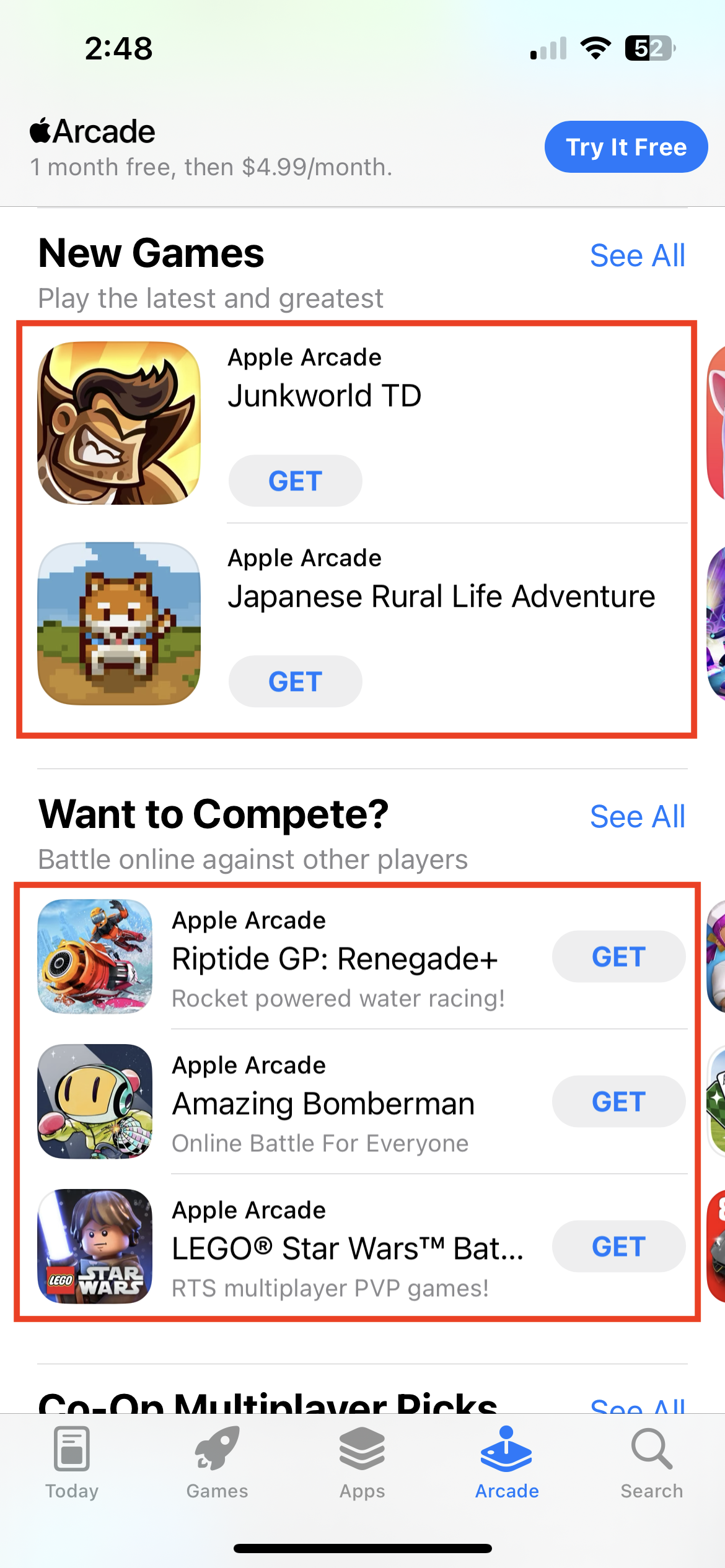 Apple Arcade Page apple arcade app icons highlighted