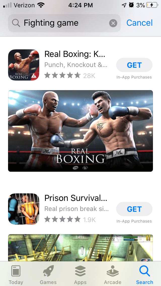 Fighting Game App Store Results app store results for fighting game