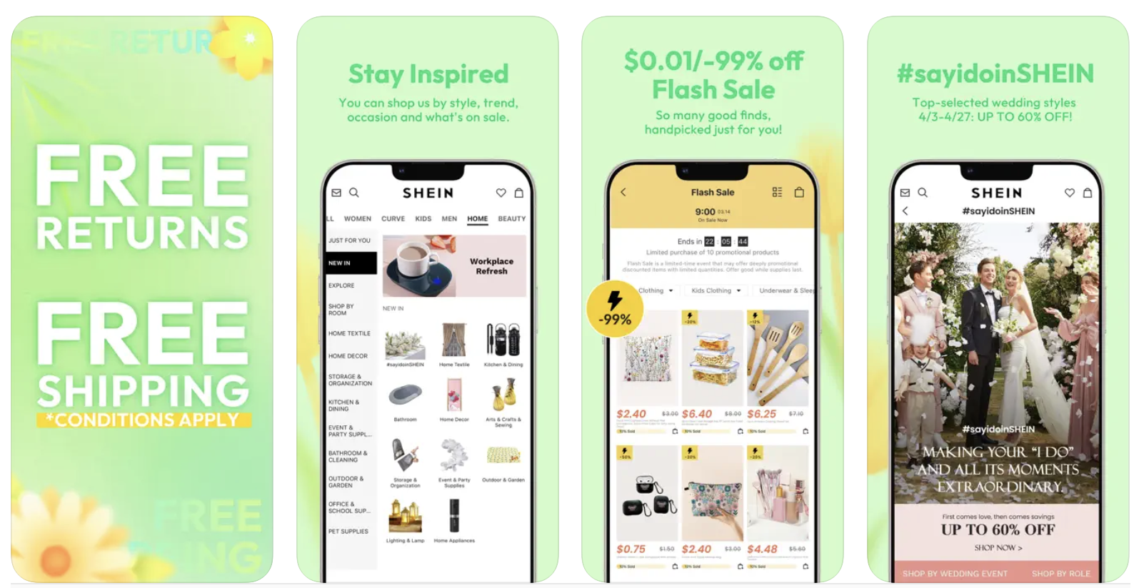 SHEIN App Store Spring Screenshots shein app store screenshots spring 2023