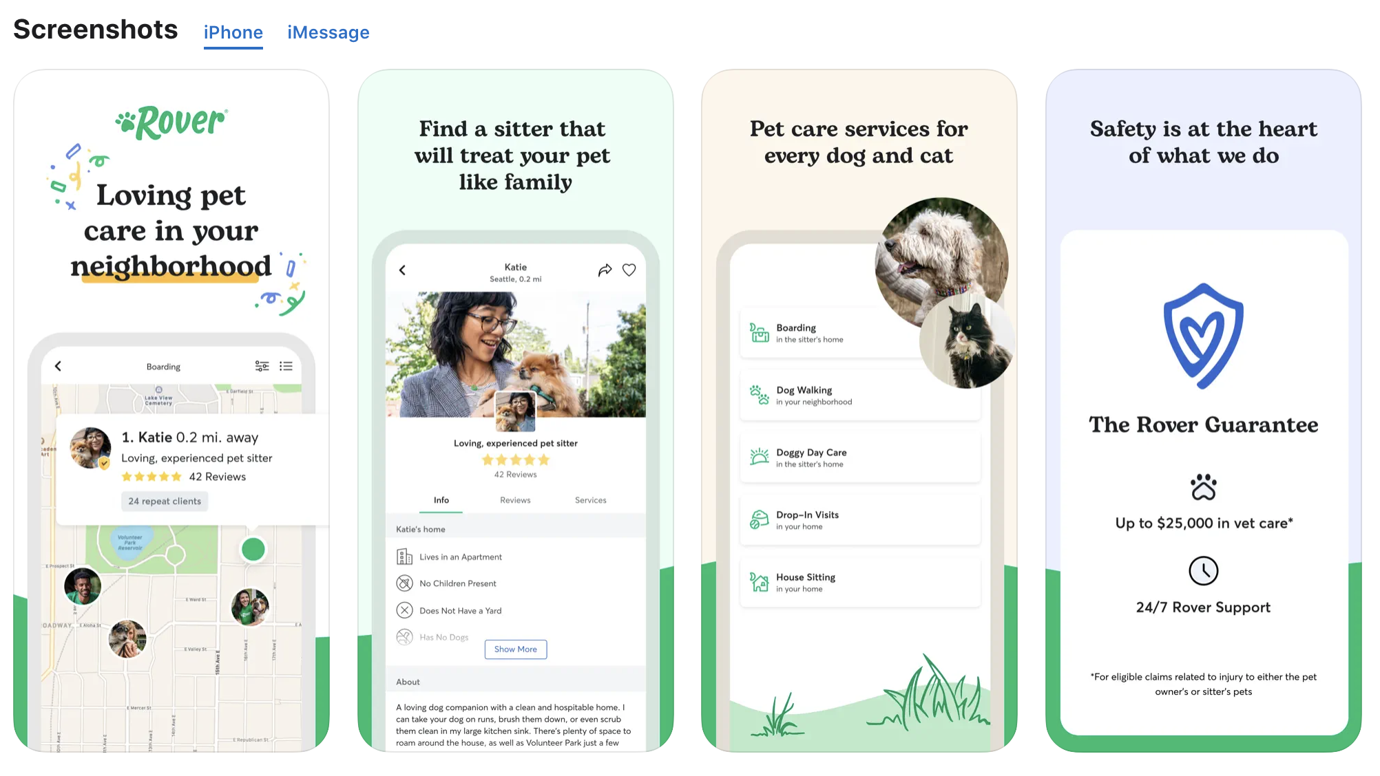 Rover ios app store screenshots