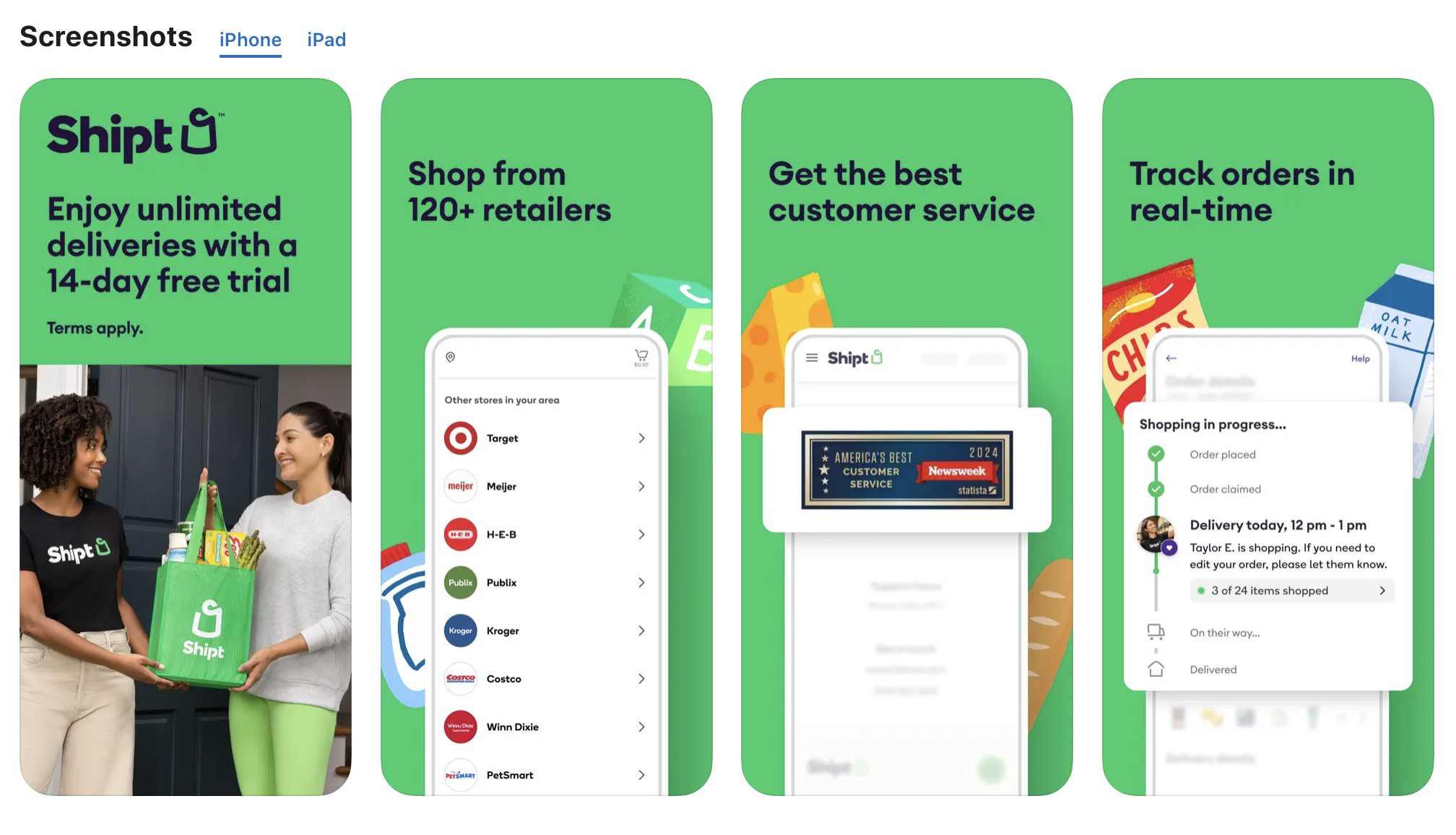 Shipt ios app store screenshots