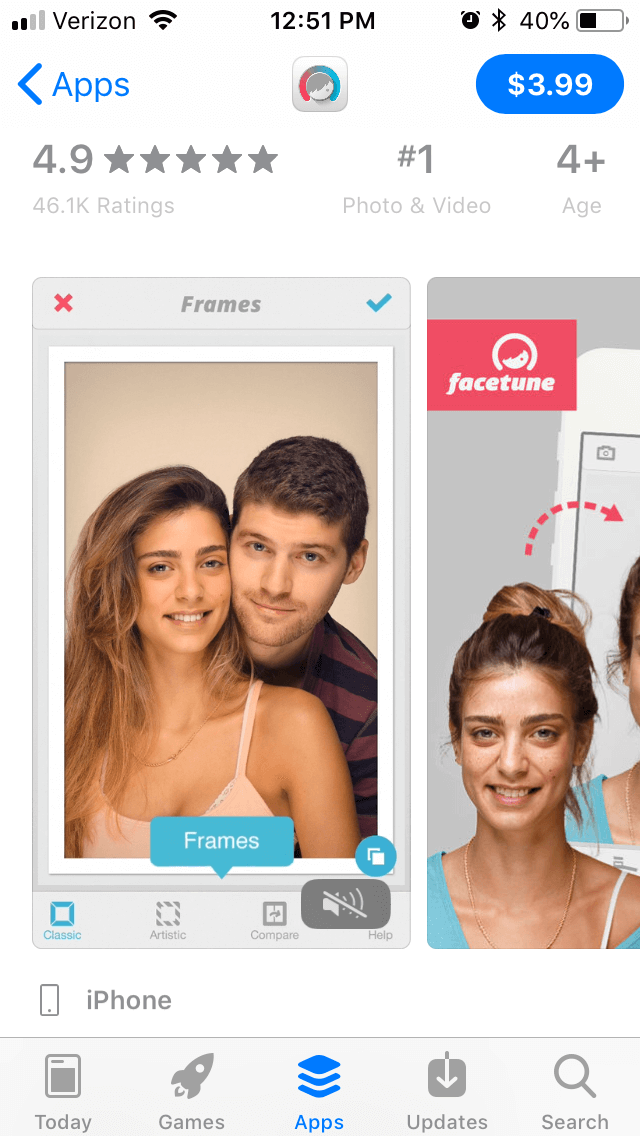Facetune iOS creatives