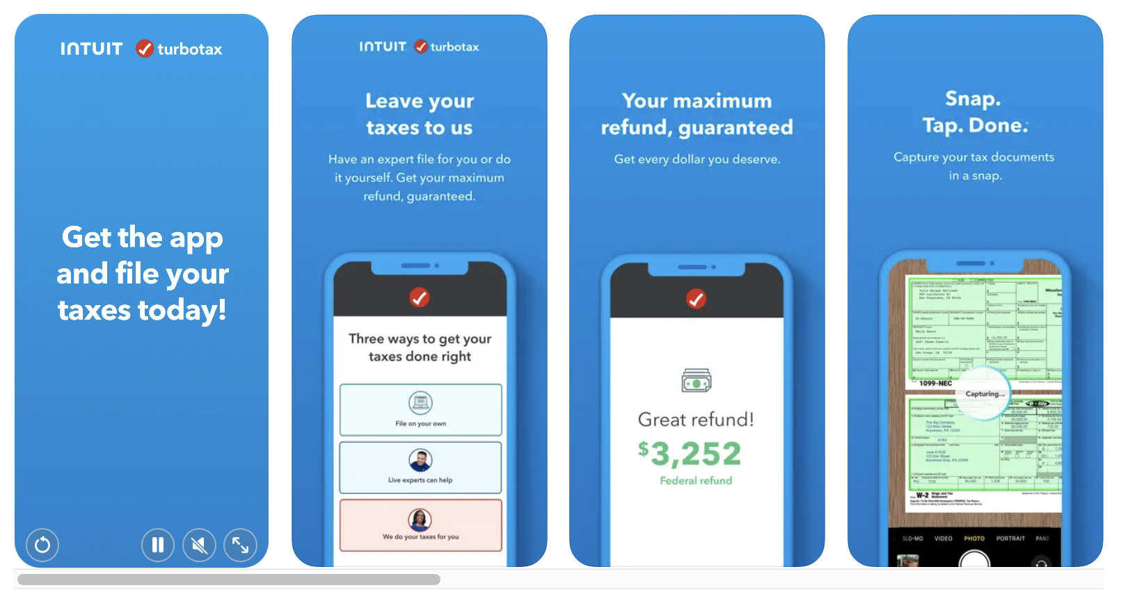 TurboTax Apple App Store Screenshots turbotax app store first 4 screenshots
