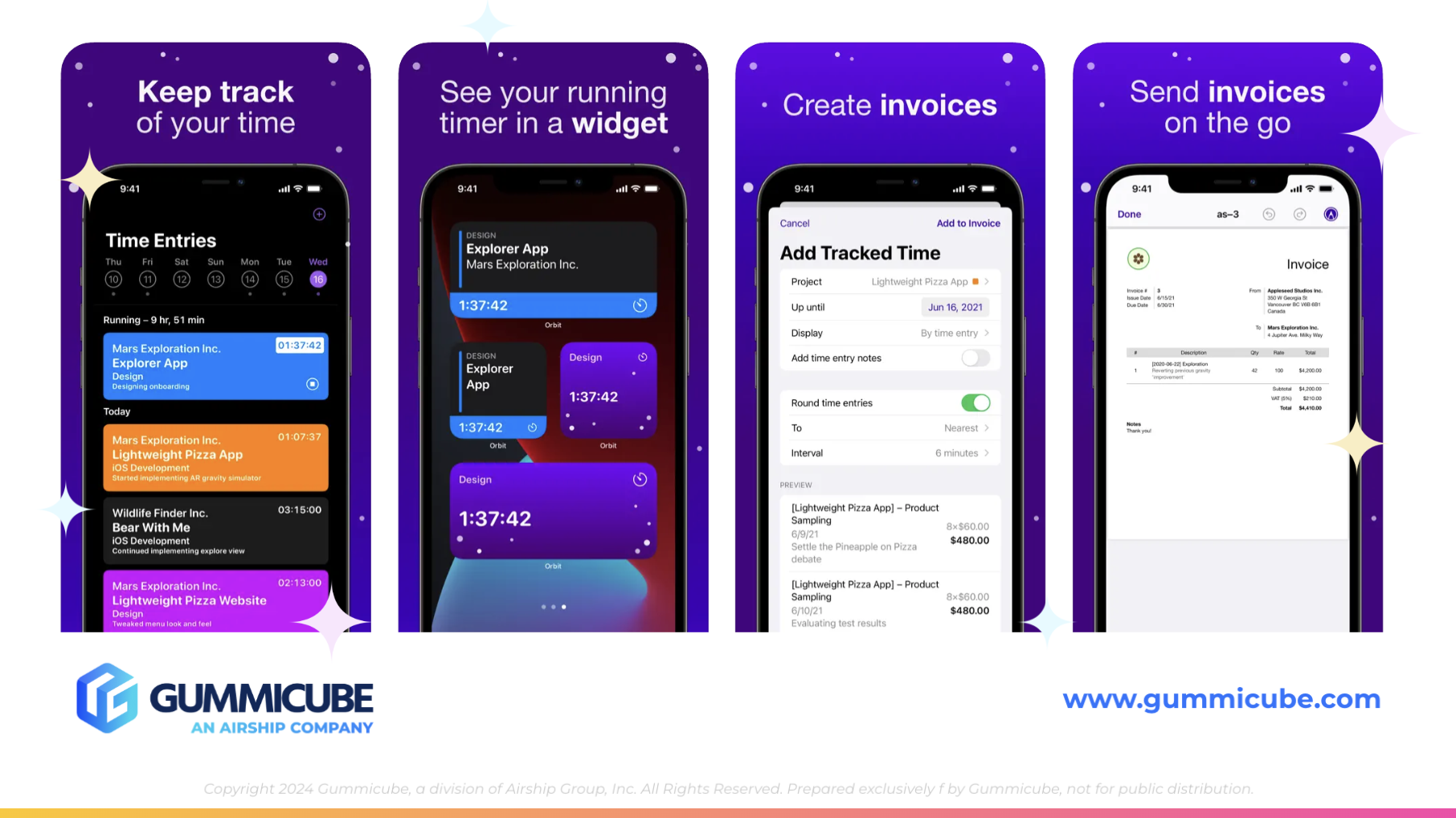 Orbit Time Based Invoicing iOS Screenshots