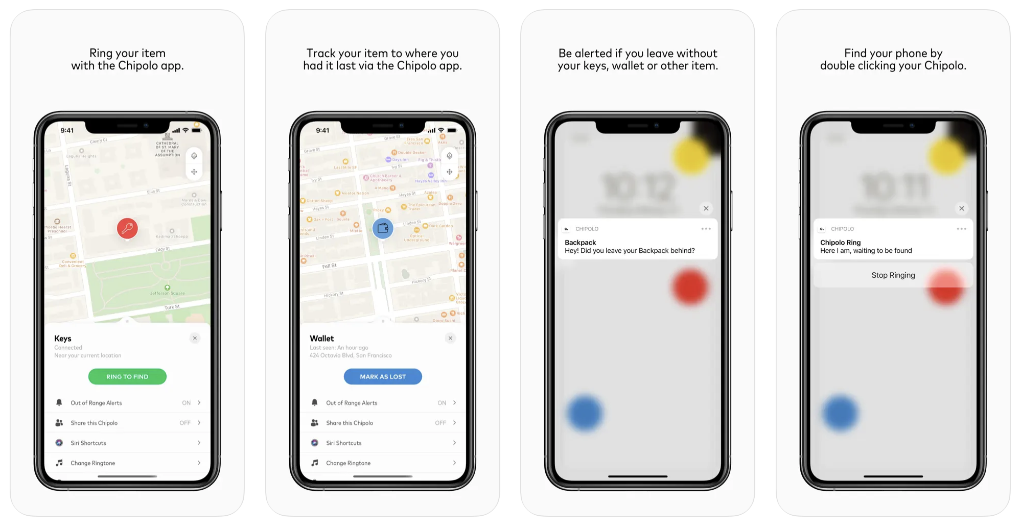 Chipolo iOS App Store Screenshots