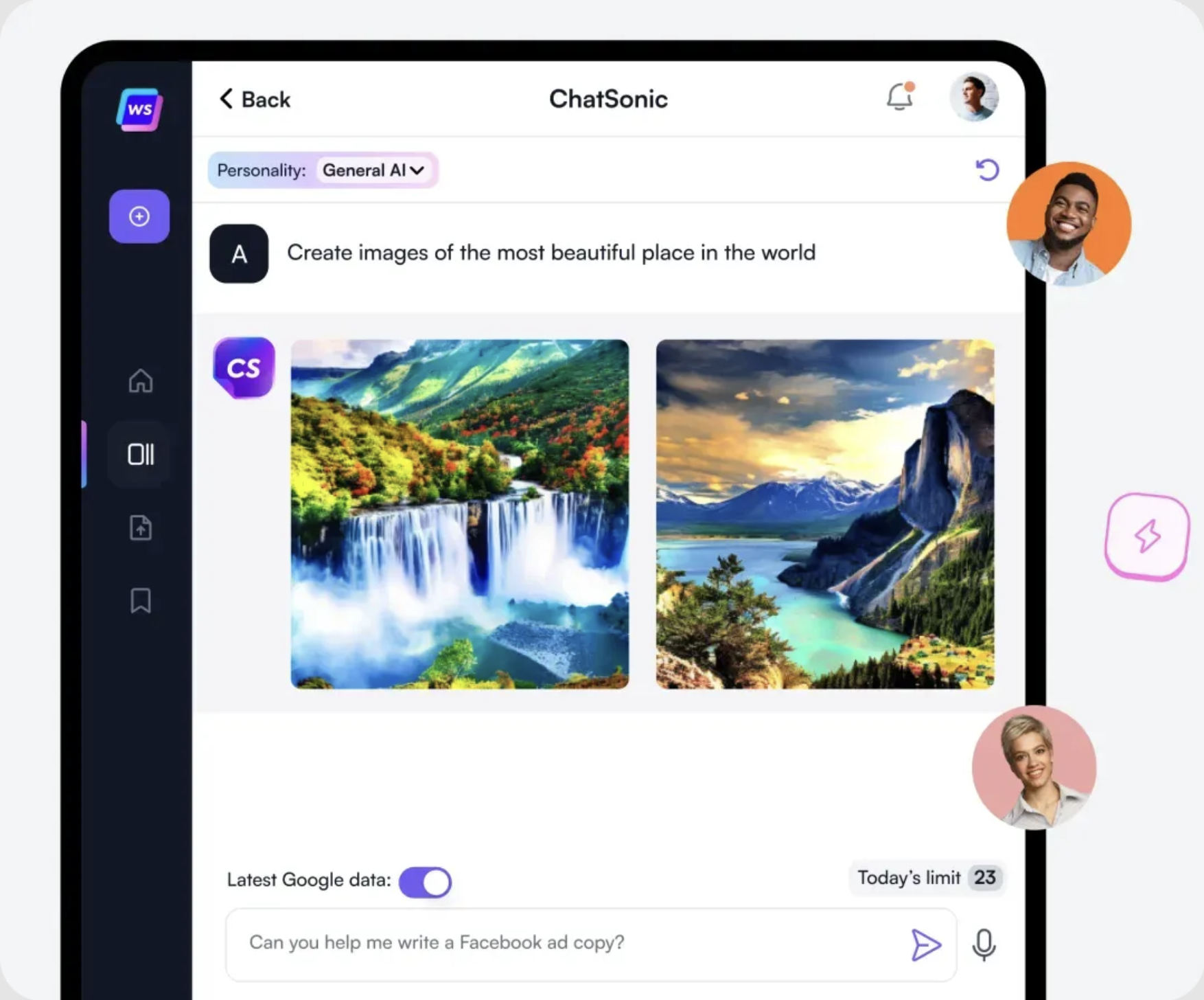 Chat Sonic AI Technology Chat Sonic AI app art example