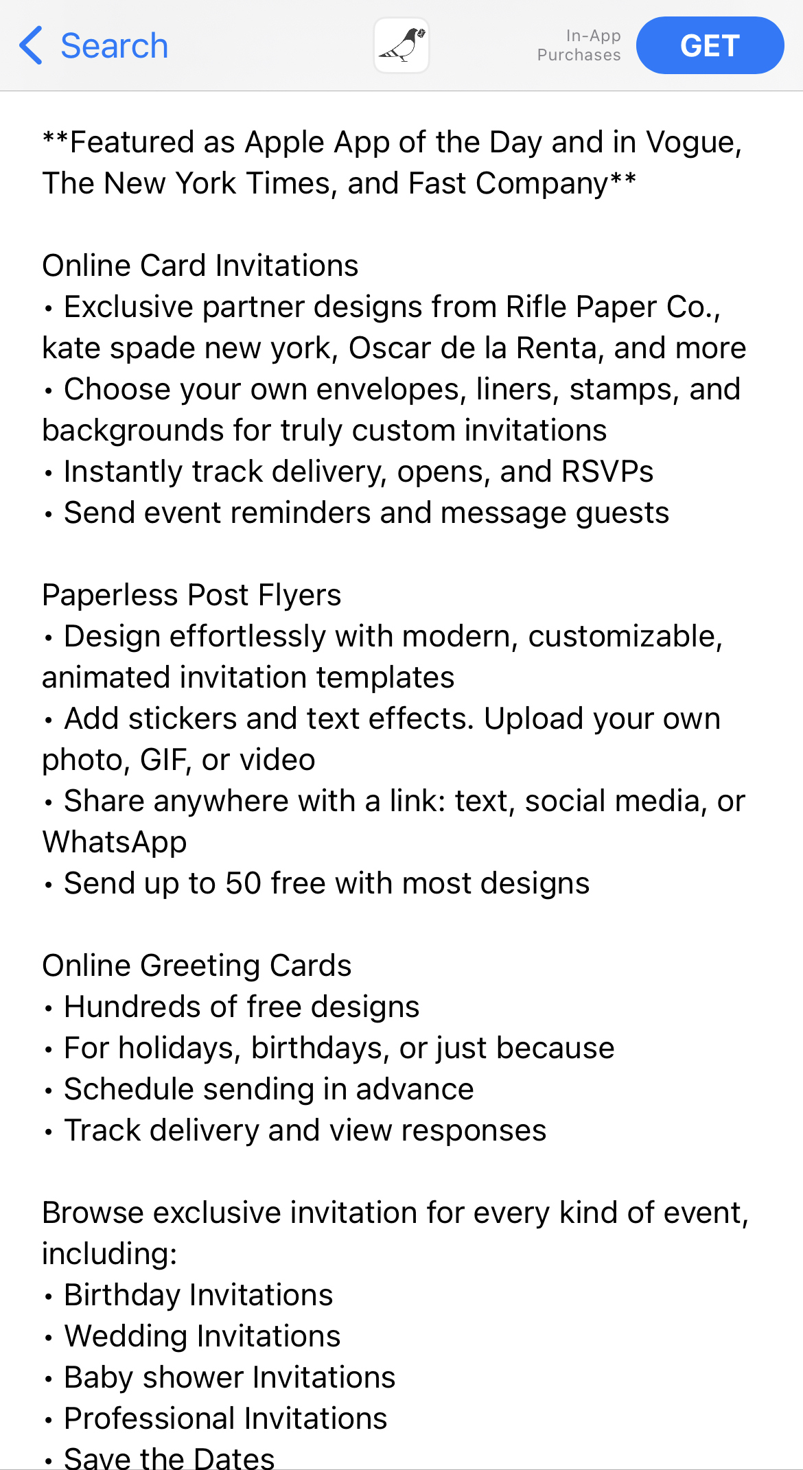 Paperless Post Apple App Store Description paperless post apple app store description