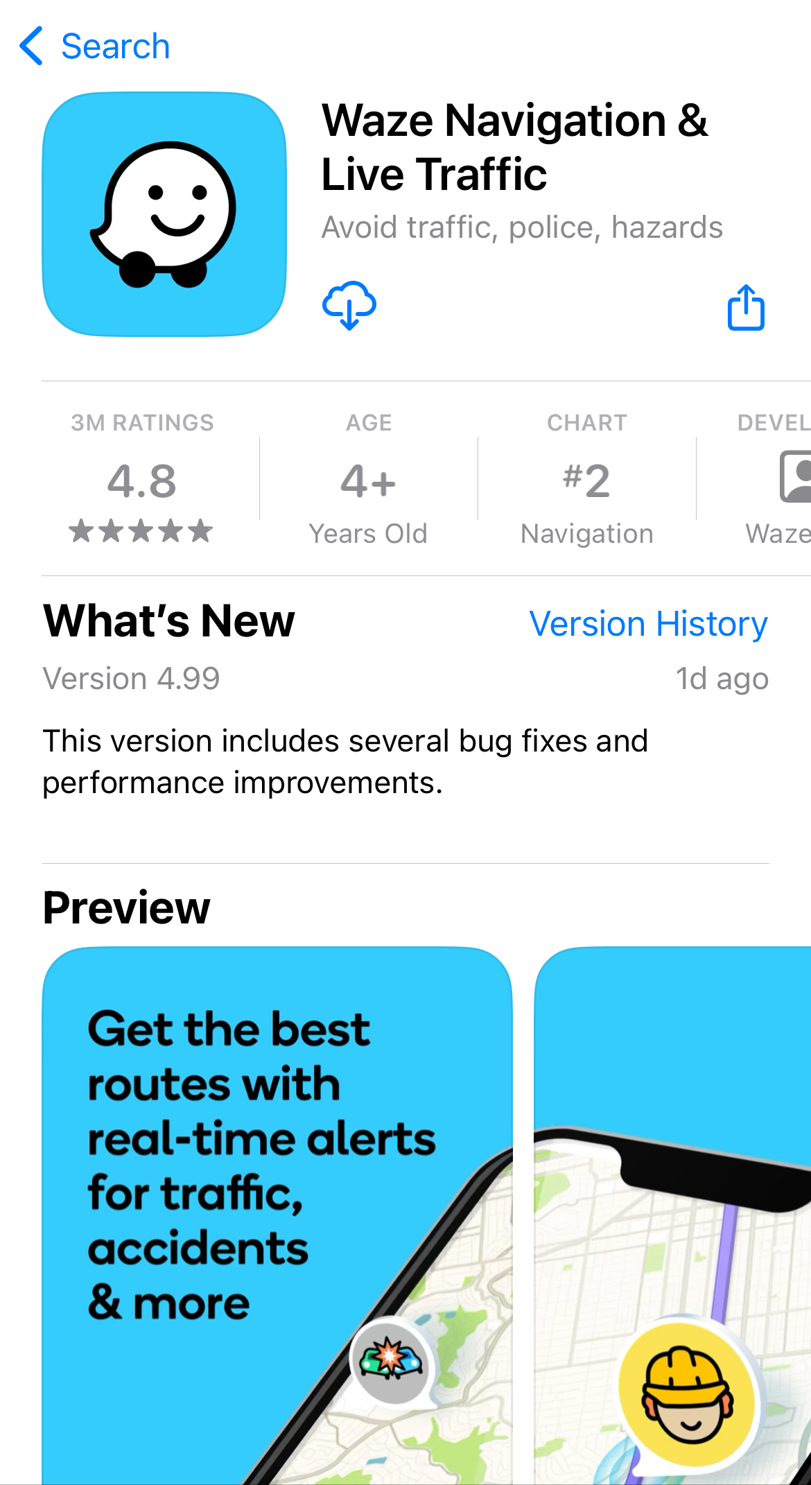 Waze Apple App Store Page waze app store listing