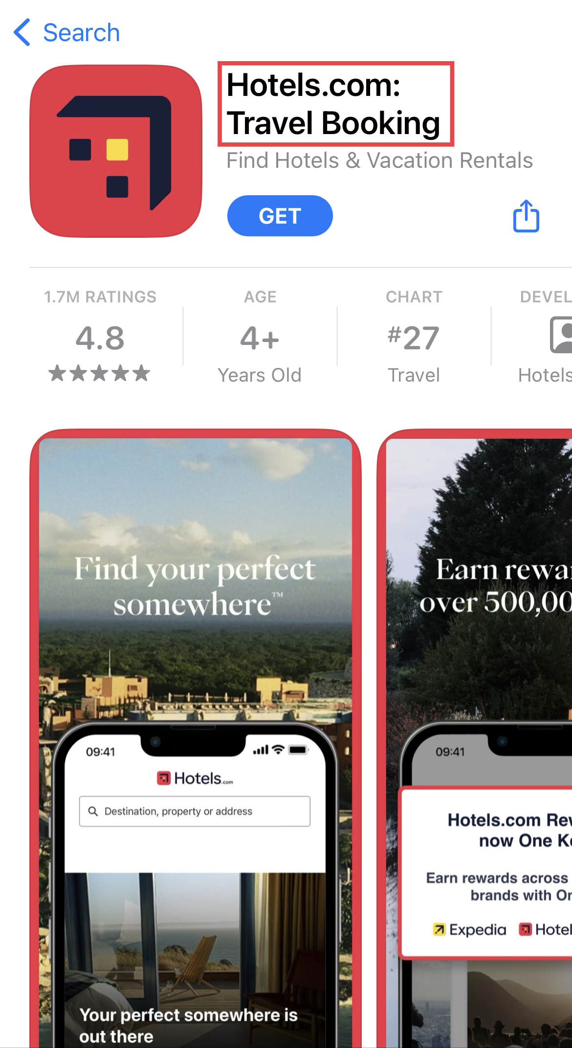 Hotels.com Apple App Store Hotels.com apple app store listing