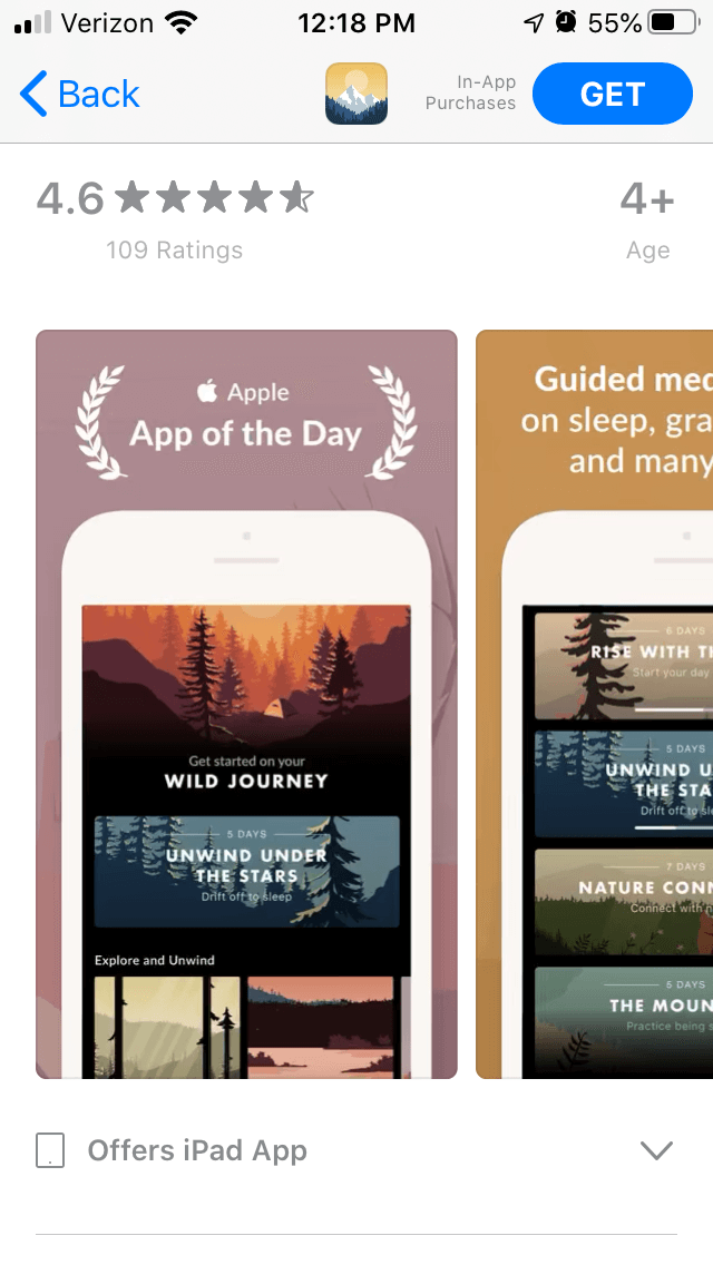app store meditation app
